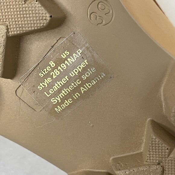 Gem’s Vera Pelle Chunky Lug Sole Tan Leather Shoes Wedge Loafers Women Sz 8 / 39 - Picture 8 of 11